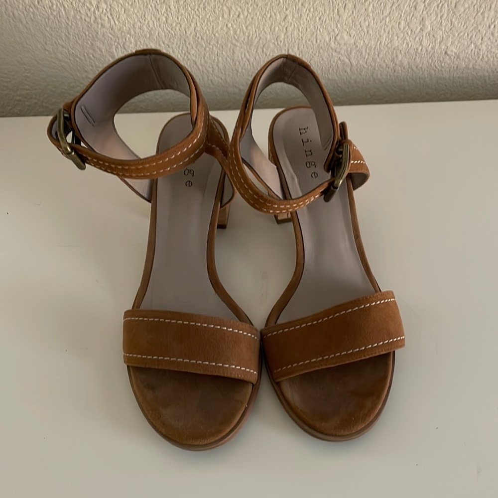 Hinge suede sandals